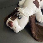 Vintage 1985 Pound Puppies Large Plush Dog White Brown 18    Tonka Korea