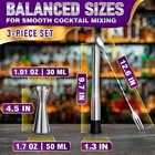 3 Pcs Muddler For Cocktails Set - Bar Tool With Sturdy Head  Silver 