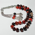 Tasbih- Multicolor  Agate Stone Prayer Beads 33 Misbaha Islamic Rosary Subha 8mm