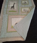 Pottery Barn Kids Crib Toddler Quilt Jungle Animals Giraffe Elephant Rhino Panda