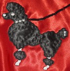 Red Satin 50s Poodle Skirt _ Adult Size Medium _ Waist 30 - 37  _ Length 25 