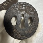 Antique Japanese Dragon Tsuba     Iron Sword Fittings Set