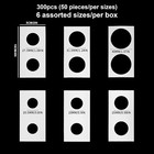 300 Pcs 2x2 Coin Holders Flips Assorted Sizes Premium Cardboard Collection Tips