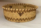 Antique 19th Century Native American Hand Woven Polychromed Wicker Basket Indian
