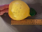Lot Of 3 Murano Style Made In Italy Blown Lemon Pear Plum Glass Fruit Vtg