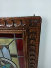 Pair Antique Wooden Leaded Glass Prairie Style Door Panels  Reclaimed Architectu