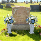 Cemetery Vase For Grave  Resin Grave Flower Holder With Metal Spike For Headston