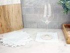 Heavyweight 6  White Hemstitch Cocktail Napkins - 70 30 Cotton Linen Blend 12 60