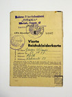 World War 2 Era German  reichskleiderkarte  Rationing Cards 