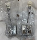 Nos Pair Of Chrome French Paris Style Towel Robe Double Wall Hooks Porcelain