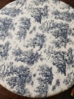 Blue White Toile Fabric Round Vintage Nesting Hat Box Set Storage Decor