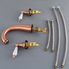 Antique Red Copper Brass Bathroom 3 Holes Widespread Faucet Mixer Tap Frg063