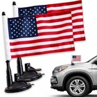 American Flag Suction Cup Car Mount 2 Pack  8x5 Inch Diplomat Usa Flags For