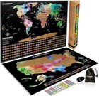 Scratch Off World Map Poster  Bonus  Map Included  Track Your Travels With Fl   
