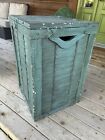 Antique Vintage Primitive Wood Slat Laundry Basket Bin