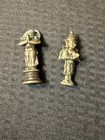 2 Vintage Early    19th Century     antique Bronze    indian Hindu Worshiping God Idol