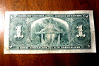 Canada  1 Dollar Banknote  1937  P58d    Fine