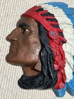 Very Rare Architectural Salvage - 15    Indian Head Chief  Hand-painted  Cast Iron