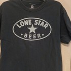 Lone Star Beer Distressed Tshirt Black Size M Graphic T Shirt