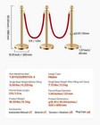 6 Pcs Gold Stanchion Post 4 Red Velvet Ropes Sand Injection Weighted Base