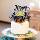 Gold Glitter 50th Wedding Anniversary Cake Topper - For 50 Years Anniversary Par