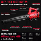 For Milwaukee M18 Brushless Leaf Blower Cordless Snow Blower