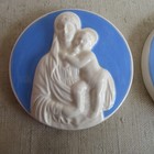 Vintage Porcelain Wall Plaque Mary And Mary W jesus Pair Italy Madonna Catholic