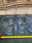 Set Of 12 Vintage Libbey Misty Blue Bangles Glasses