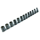 K-tool 27101 13-pc 3 8  Drive 6pt Shallow short Metric Chrome Socket Set