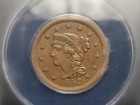 1852 Braided Hair N-11 Large Cent 1c Anacs Ef40   Old Us Type Coin Xf40 See Pics