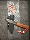 Bushcraft Knife With Sheath Natural Micarta Handle