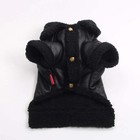 Winter Dog Coat Jacket Faux Leather Fleece Warm Pet Puppy Warm Clothing Apparel