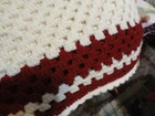 Gbreat Gift   Red   White Crocheted Afghan Blanket Throw 72  X 88    never Used 