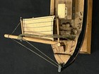 Vintage Wooden Boat Model Handmade Folk Art Steam Sail Trawler 9  Project As-is 