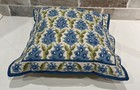Vtg National Welfare Organization Athens Needlepoint Pillow Made In Greece Blue