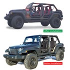 Fit For 07-18 Jeep Wrangler Jk 4 Door Half Tube Tubular Doors 2 Side View Mirror