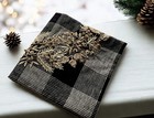 Pottery Barn Geoffry Wreath Plaid Embellished W gold Bells Pillow Cover - Nwt