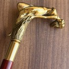 Bronze Lady Sculpture Walking Stick Cane Wood Design Handle Rare Woman Signed