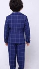 Boys Size 4 Blue Check 4-piece Suit Set  2-button Jacket  Vest  Pants   Tie