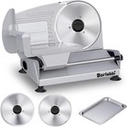 Meat Slicer  200w Electric Food Slicer With 2 Removable 7 5 Stainless Silver