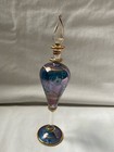 1 Egyptian Glass Perfume Bottle 24k Gold Accent Hand Blown Blue 7   214