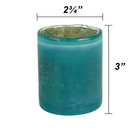 Teal Glass Votive Candle Holder  set Of 2 