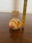 Antique Stevens   Williams White amber Art Glass Vase  W applied Cherry 4 5 h