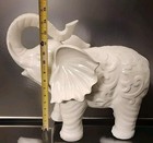 White Elephant Large Ceramic Glossy Statue Figurine Decor Home Figure
