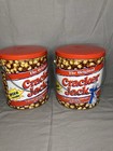 Set Of 2 Rare Large Vintage Cracker Jack Tins Pails 2001