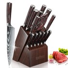 Knife Set  15-piece Kitchen Knife Set With Block Wooden Japanese Stainless Steel