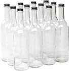 North Mountain Supply 750ml Clear Glass Bordeaux Wine Bottle Flat-bottomed Screw