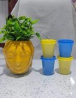 Tupperware Tupper Mini Midgets Container 2oz Set Of 4- Yellow And Blue