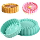 10 Inch Silicone Bundt Cake With 8 Inch Pan Set  2 Pack  - Nonstick Ba