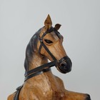 Vintage Leather Wrapped Horse Statue Rearing Figurine Equine  16 Inches Euc